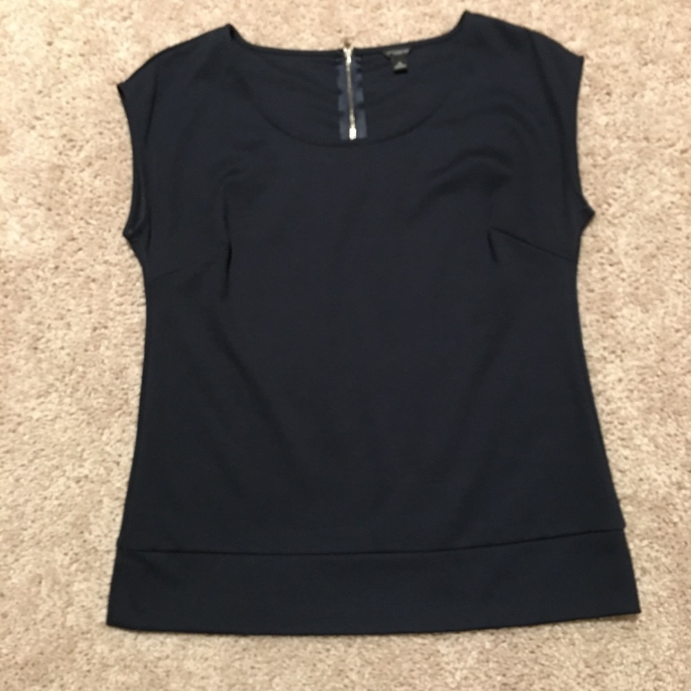 Ann Taylor Navy Top with back zipper
